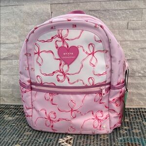 STATE Pink and White Ribbon Backpack